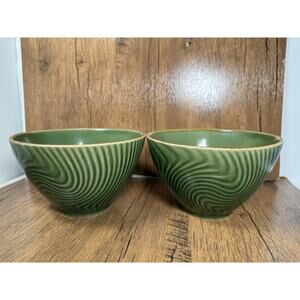 "Green" NOODLE BOWL Speckled Stoneware Baum Bros Sanddune